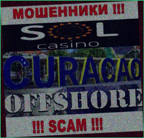 Осторожно махинаторы Sol Casino расположились в оффшорной зоне на территории - Curacao