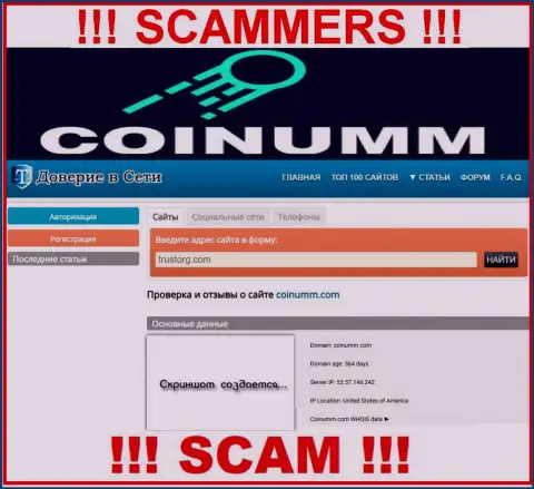 Coinumm Com scammers have been cheating near 2 years