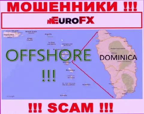 Доминика - офшорное место регистрации ворюг Евро ФХ Трейд, приведенное у них на сайте