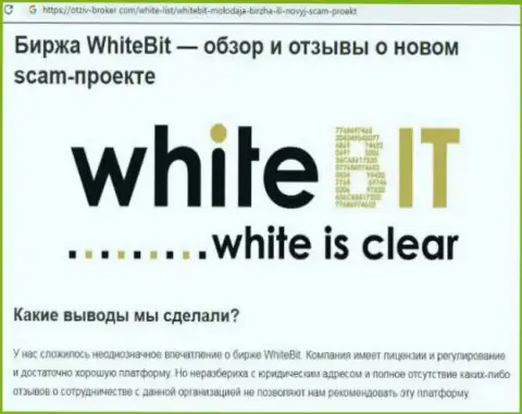 White Bit это компания, взаимодействие с которой приносит только убытки (обзор неправомерных деяний)