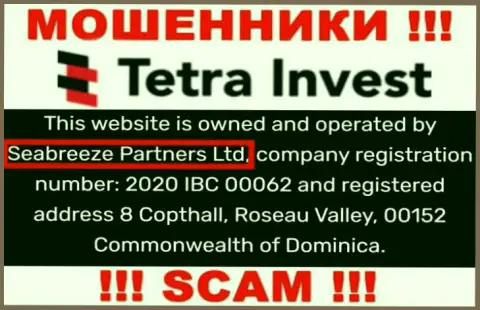Юр лицом, владеющим интернет разводилами Seabreeze Partners Ltd, является Seabreeze Partners Ltd