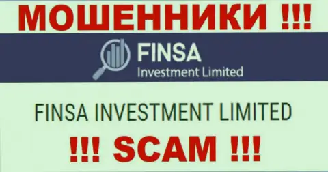 Finsa - юридическое лицо интернет лохотронщиков контора Finsa Investment Limited