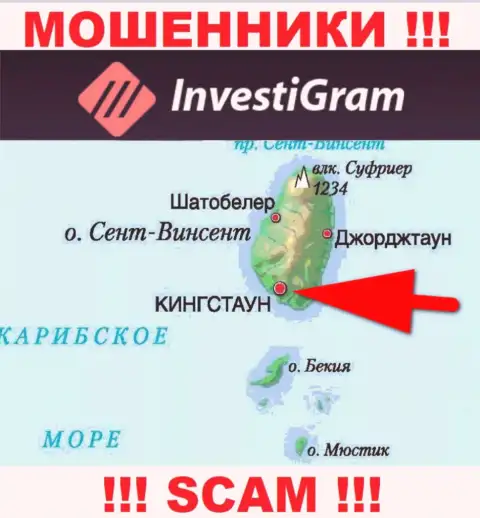 На своем онлайн-сервисе ИнвестиГрам указали, что зарегистрированы они на территории - Kingstown, St. Vincent and the Grenadines