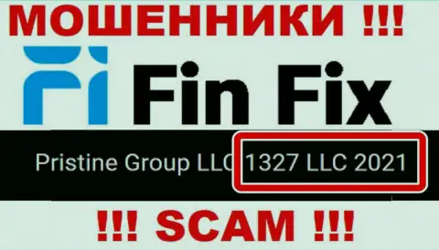 Номер регистрации очередной мошеннической организации FinFix - 1327 LLC 2021