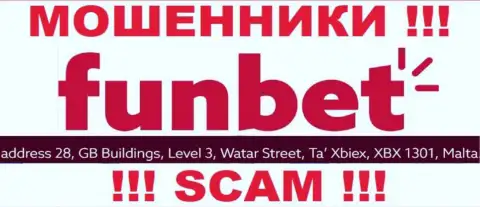 МОШЕННИКИ ФунБет отжимают вложенные денежные средства доверчивых людей, располагаясь в офшорной зоне по этому адресу 28, GB Buildings, Level 3, Watar Street, Ta Xbiex, XBX 1301, Malta
