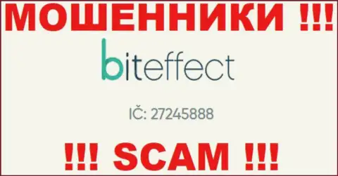 Номер регистрации очередной мошеннической организации Bit Effect - 27245888