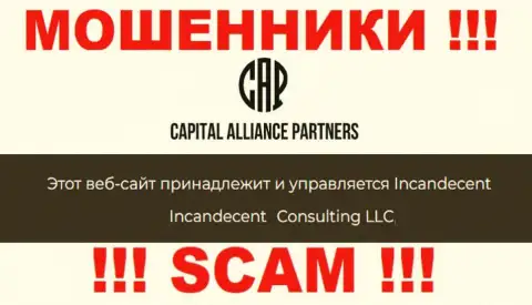 Юридическим лицом, владеющим internet лохотронщиками Capital Alliance Partners, является Consulting LLC