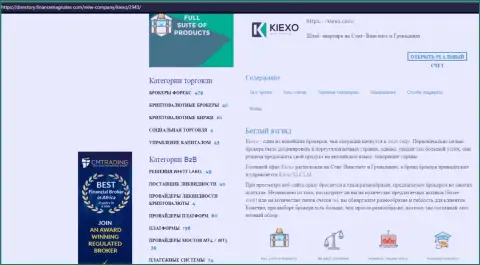 Материал об торговых условиях ФОРЕКС организации Kiexo Com, расположенный на интернет-ресурсе Директори ФинансМагнатес Ком
