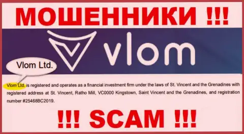 Юридическое лицо, владеющее internet-шулерами Влом Ком это Vlom Ltd