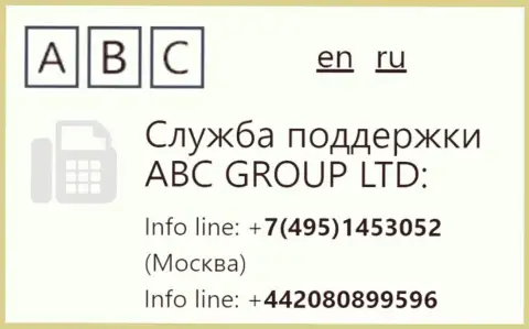 Телефоны форекс дилингового центра ABCFX